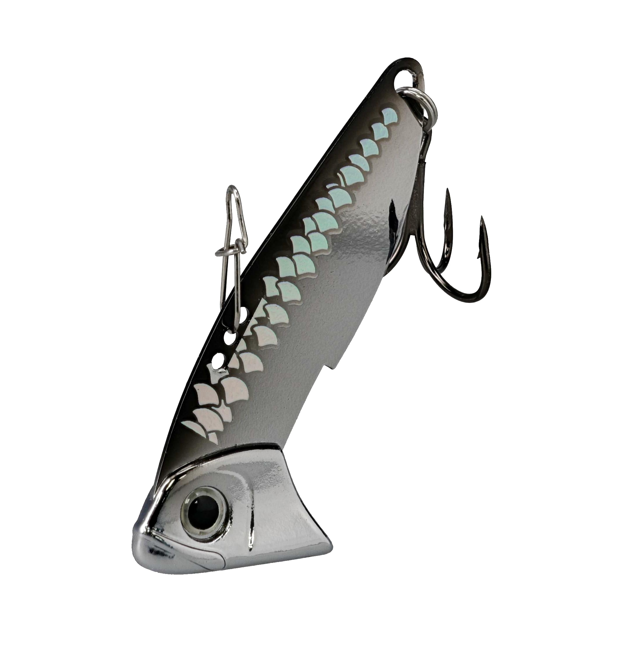 SteelShad Bottom Blade half-ounce white lure showing vertical fall action for precise bottom contact