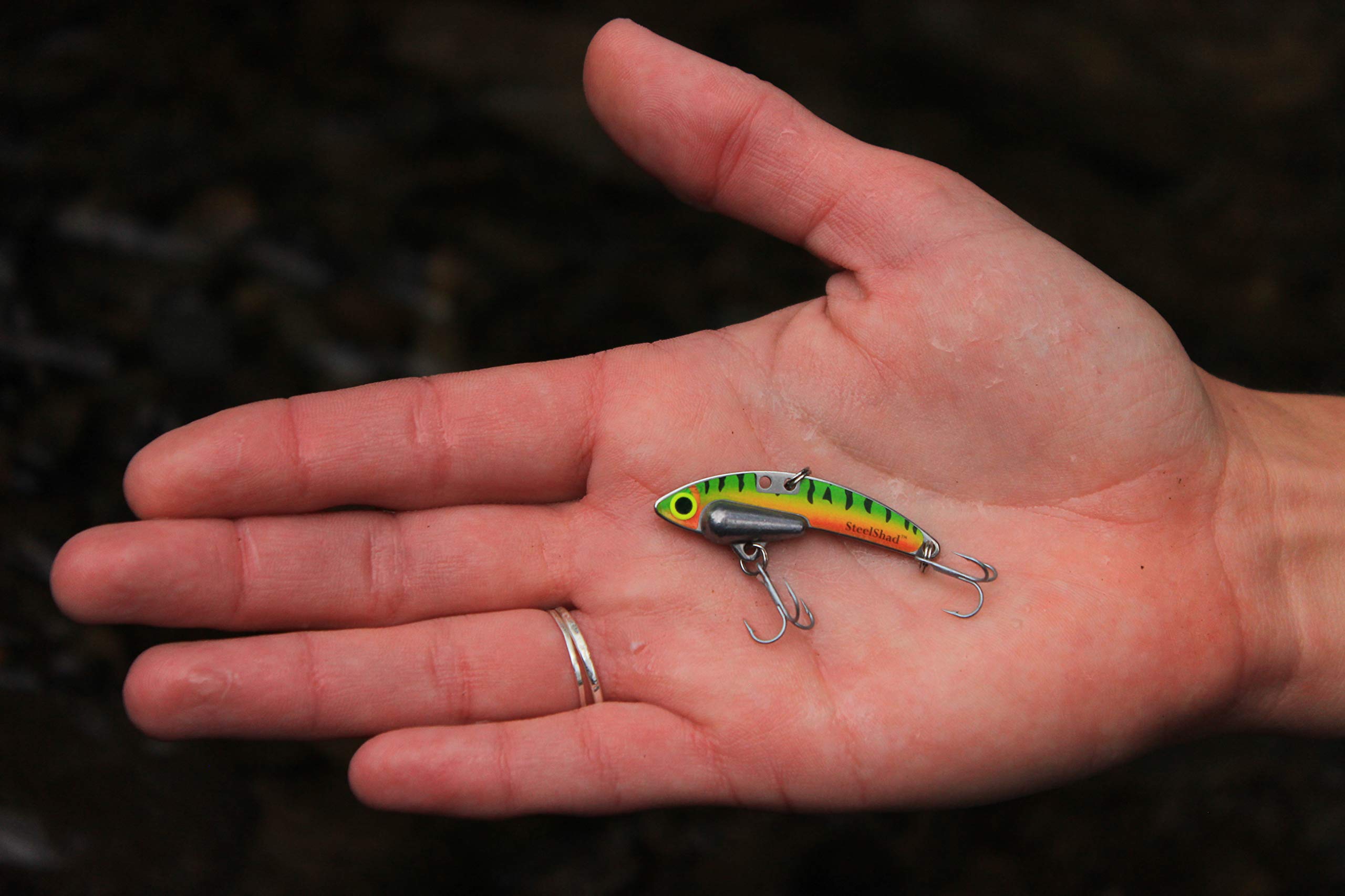 SteelShad Mini 1/4 oz pack image with two lures ready for ice fishing.