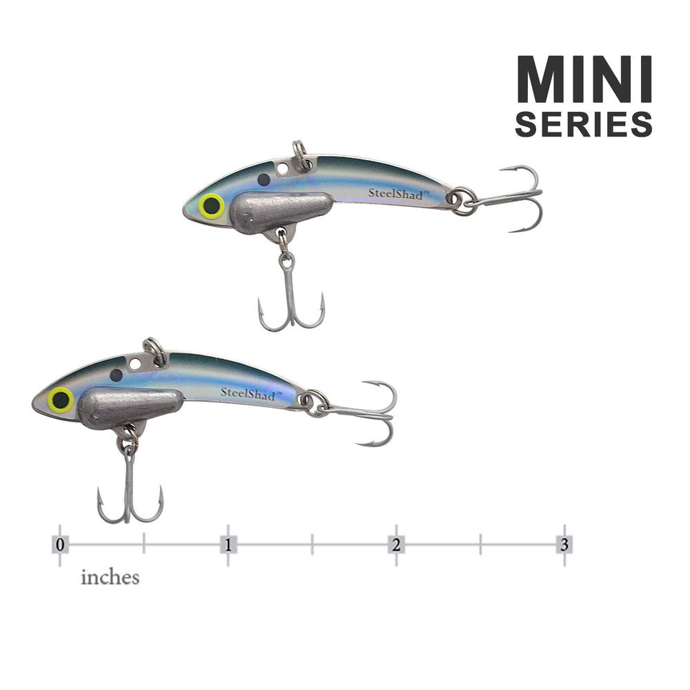 SteelShad Mini Series in-hand demonstrates compact size ideal for panfish and crappie