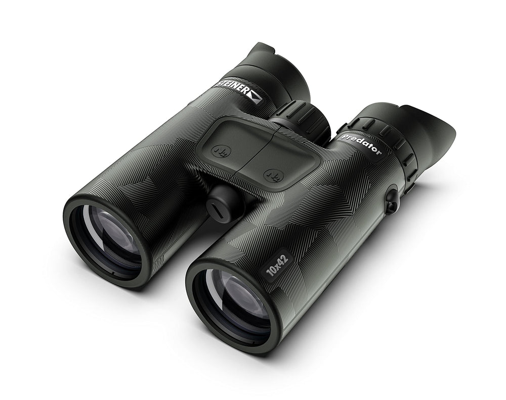 Steiner Predator 10x42 binoculars side view highlighting long-range detail for open-country hunting