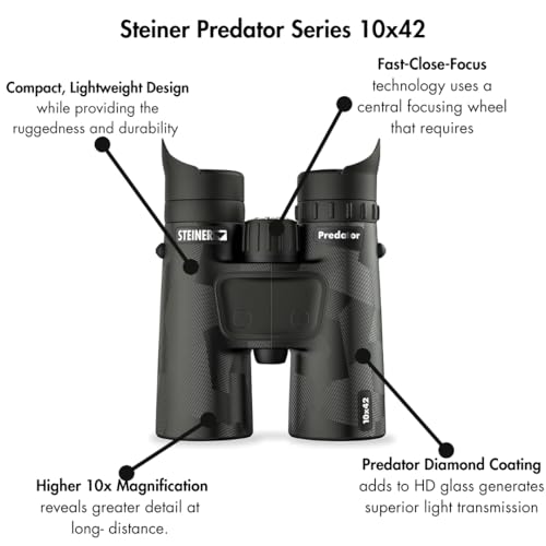 Steiner Predator diamond coating close-up emphasizing brighter, higher-contrast imaging