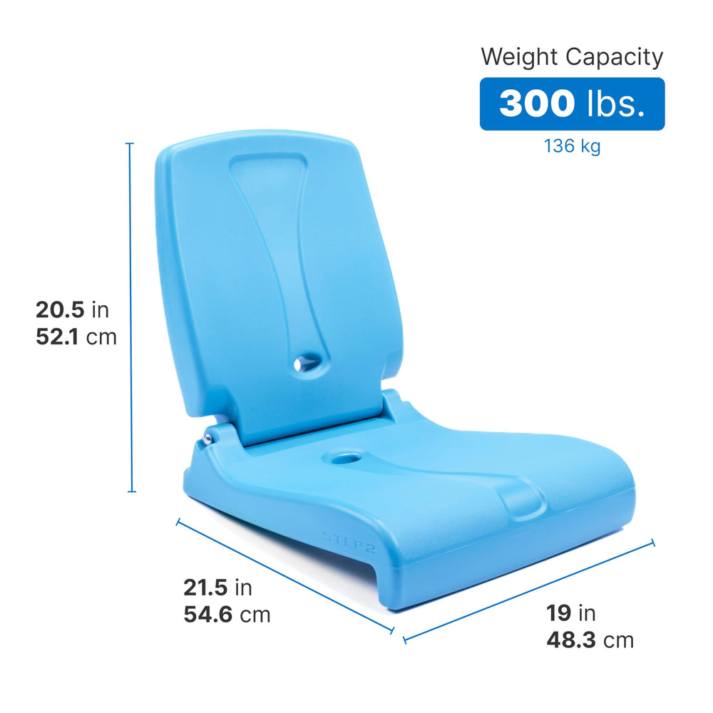 Step2 Flip Seat Capri Blue camping setup demonstrates quick, assembly-free comfort