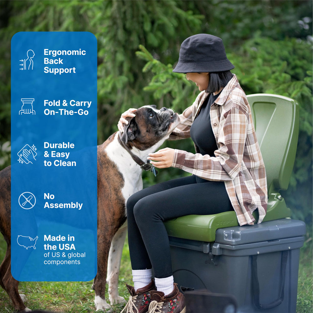Step2 Flip Seat features a built-in carry handle for easy transport during outdoor trips
