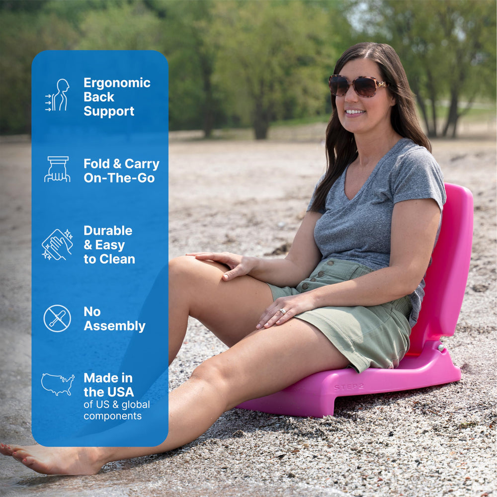 Step2 Flip Seat features a built in handle for quick carry.