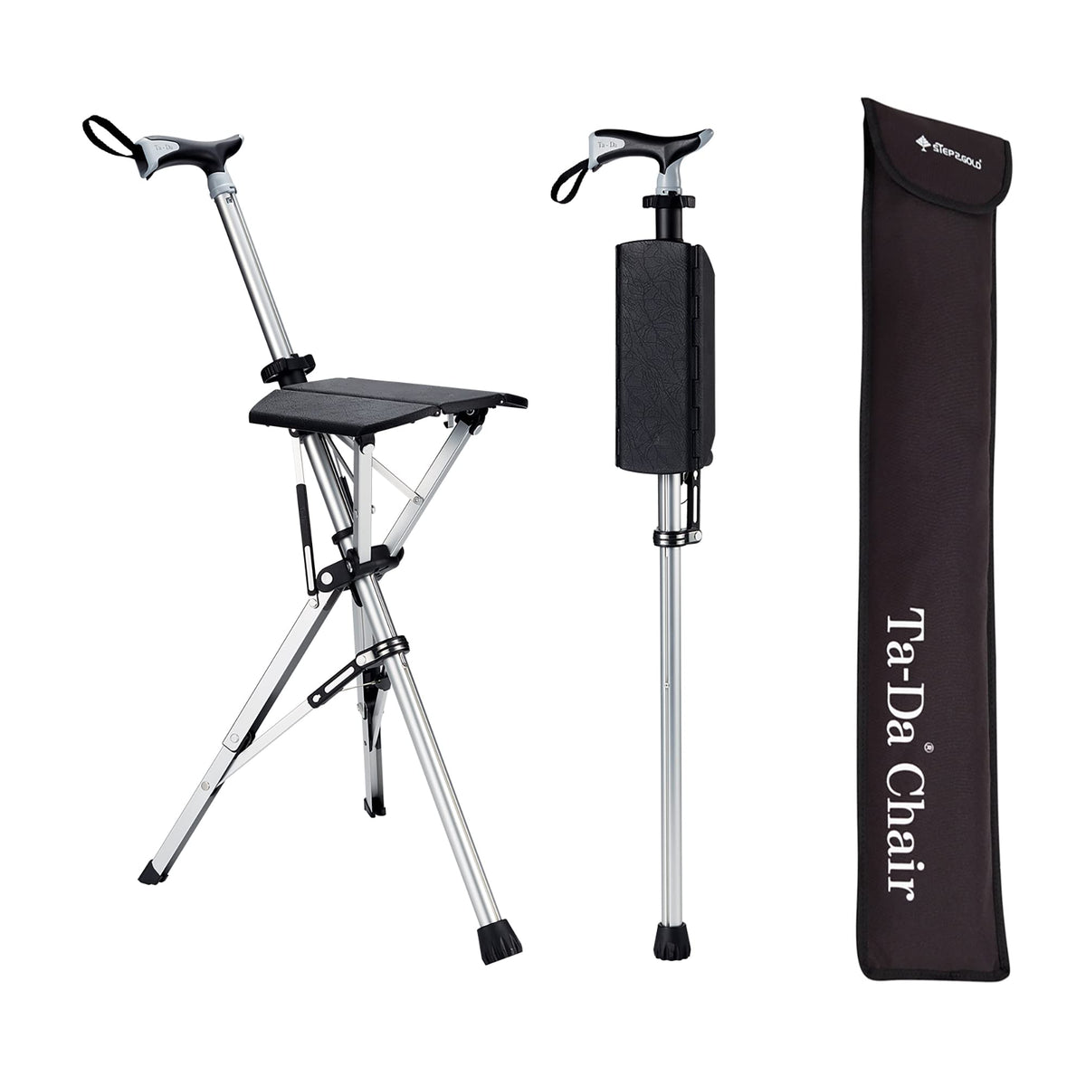 STEP2GOLD Ta-Da Chair ergonomic handle for a secure grip on trails.