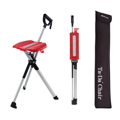 STEP2GOLD Ta-Da Chair Series 2 hiking-stick in use as a comfortable trail seat.