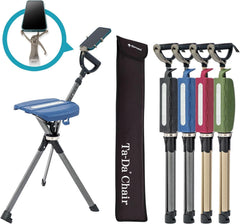 STEP2GOLD Ta-Da Chair Series 2 PRO blue folded for compact travel seating on trails.