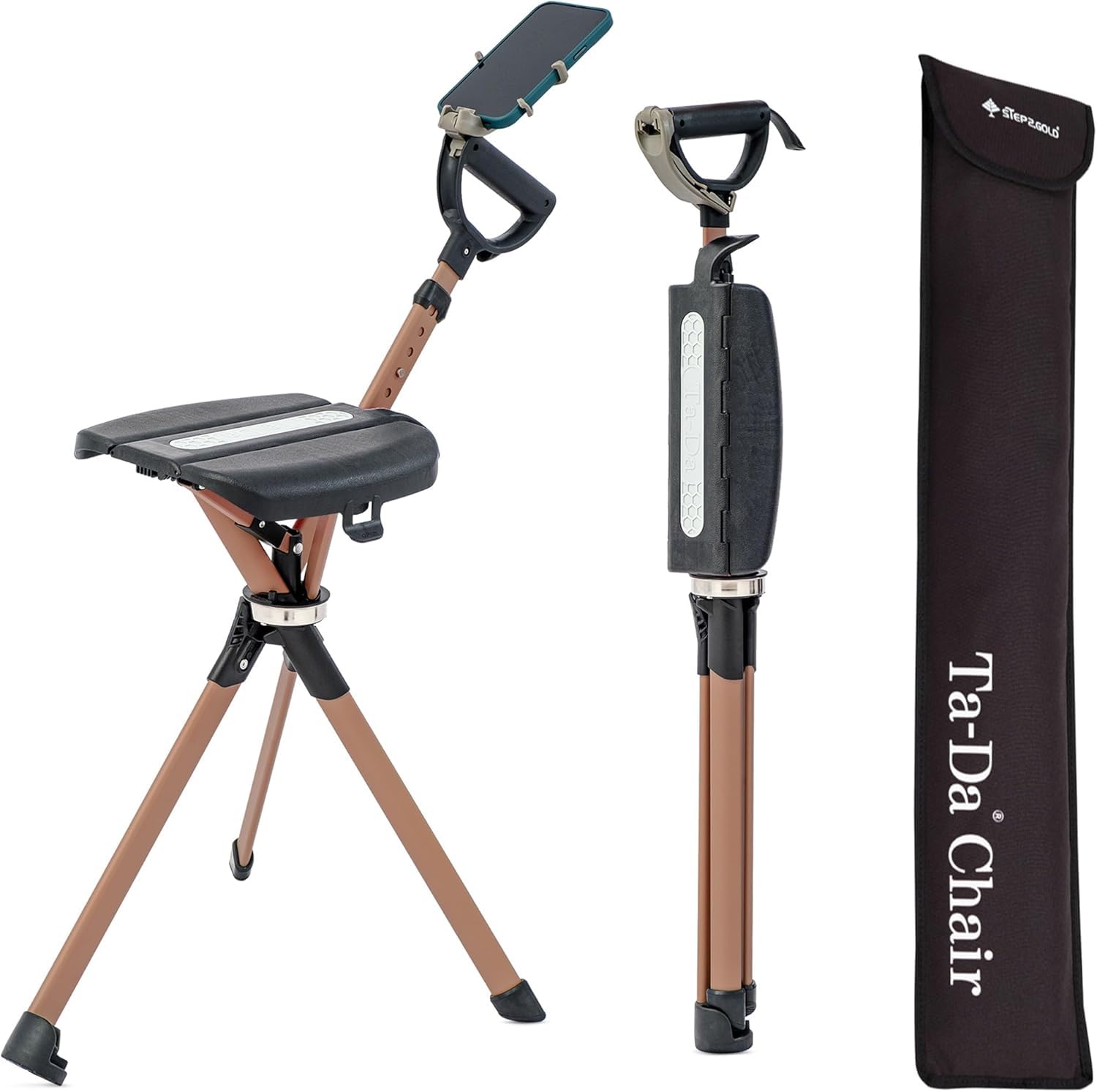 STEP2GOLD Ta-Da Chair Series 2 PRO MAX folded pole for easy transport and quick rest.