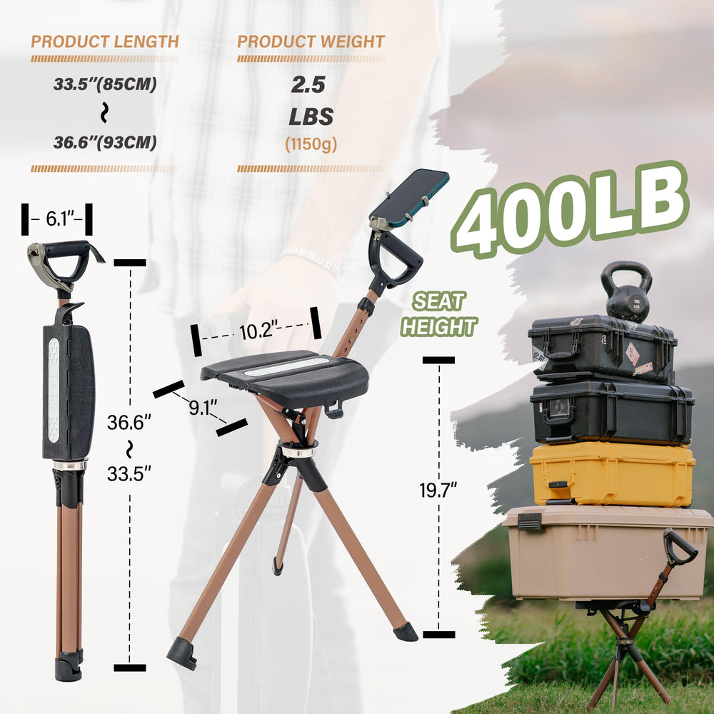 STEP2GOLD Ta-Da Chair Series 2 PRO MAX in-use on a hike for rest.