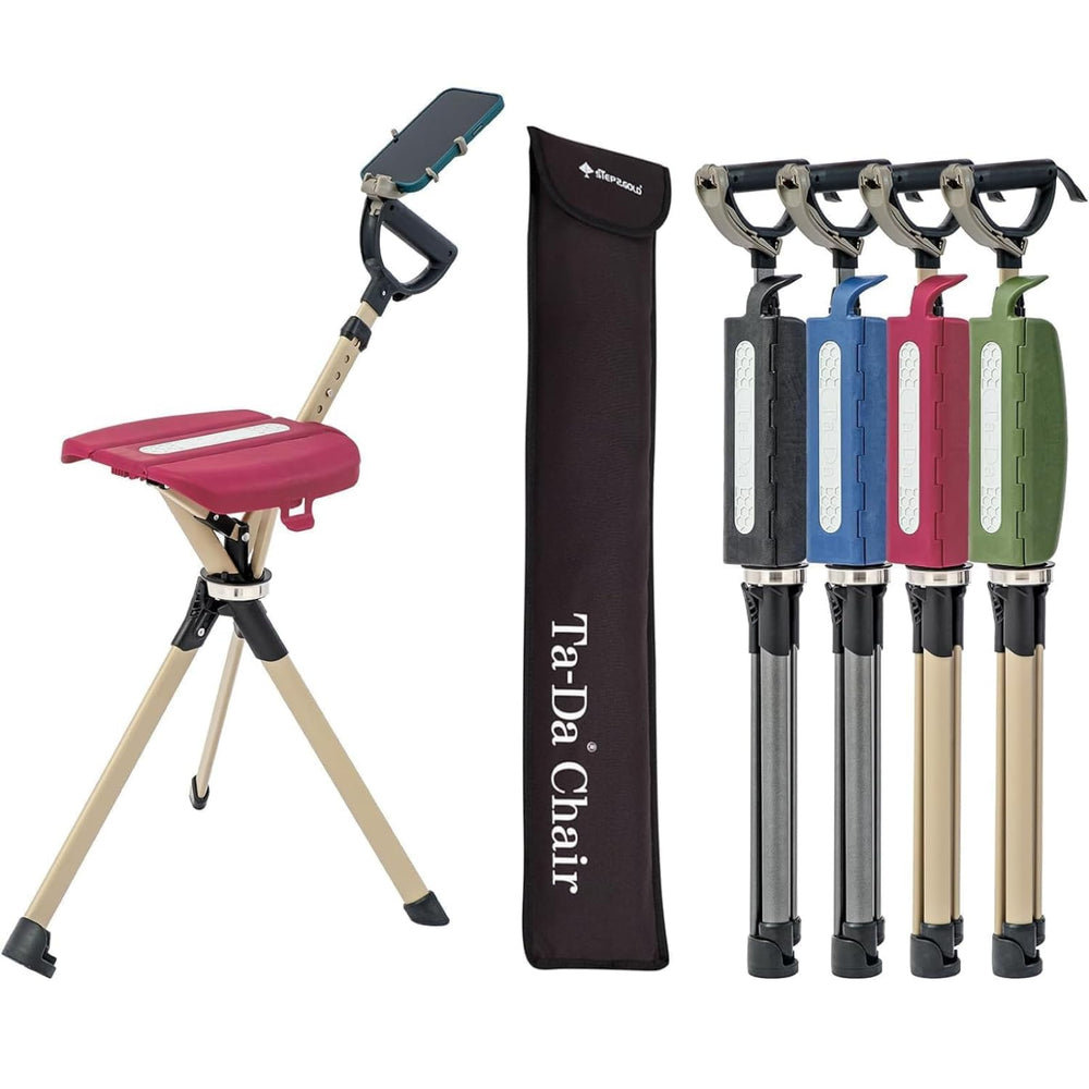 STEP2GOLD Ta-Da Chair Series 2 PRO red assembled for ready outdoor seating on trails