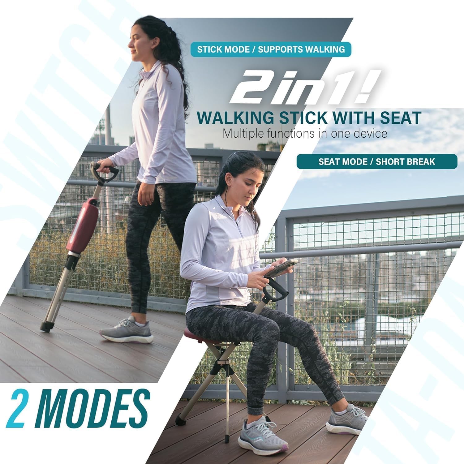 STEP2GOLD Ta-Da Chair Series 2 PRO seat open for comfortable outdoor sitting.