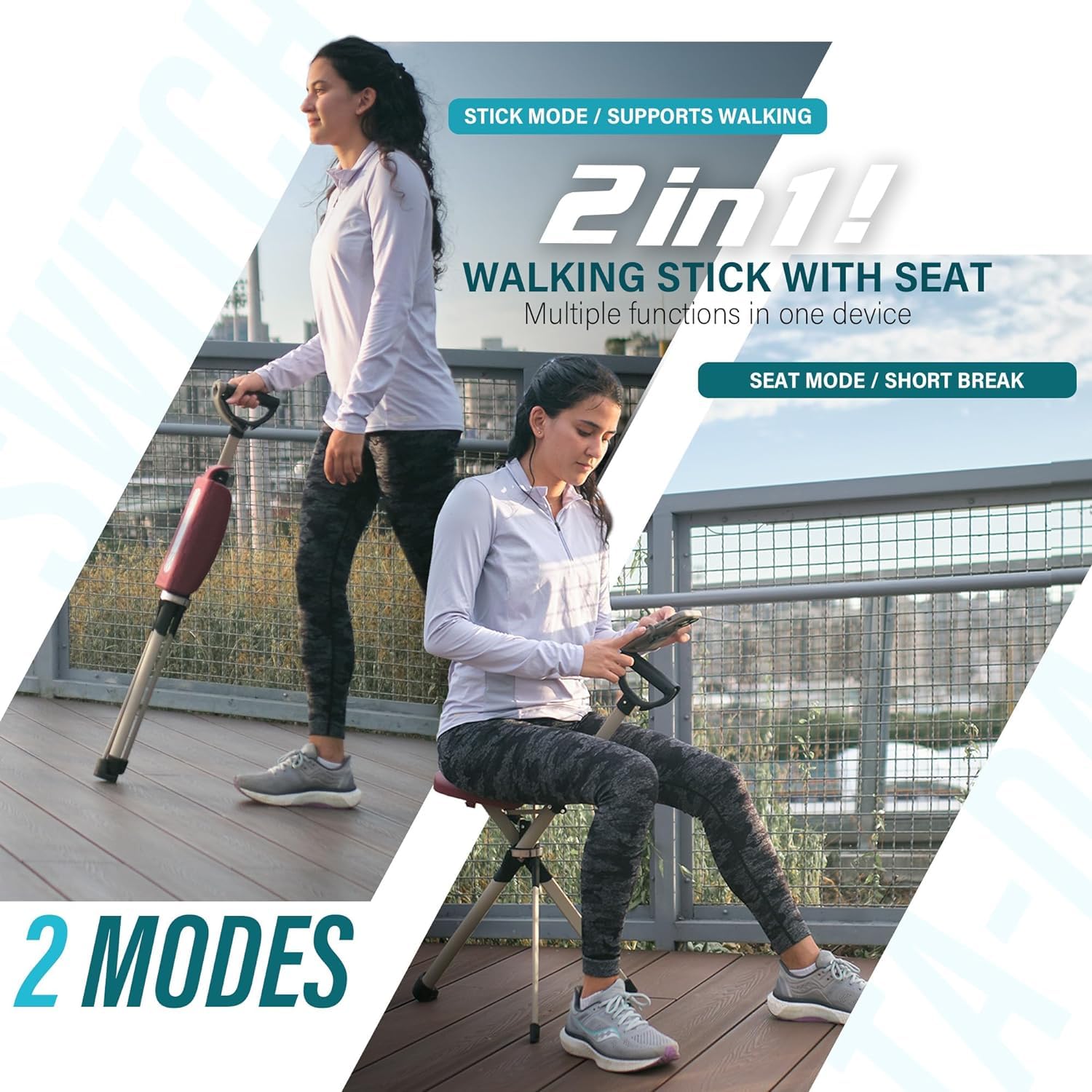 STEP2GOLD Ta-Da Chair Series 2 PRO anti-slip-feet improve stability on uneven ground.