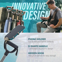 STEP2GOLD Ta-Da Chair Series 2 PRO folded-compact shows easy carry and space-saving storage.