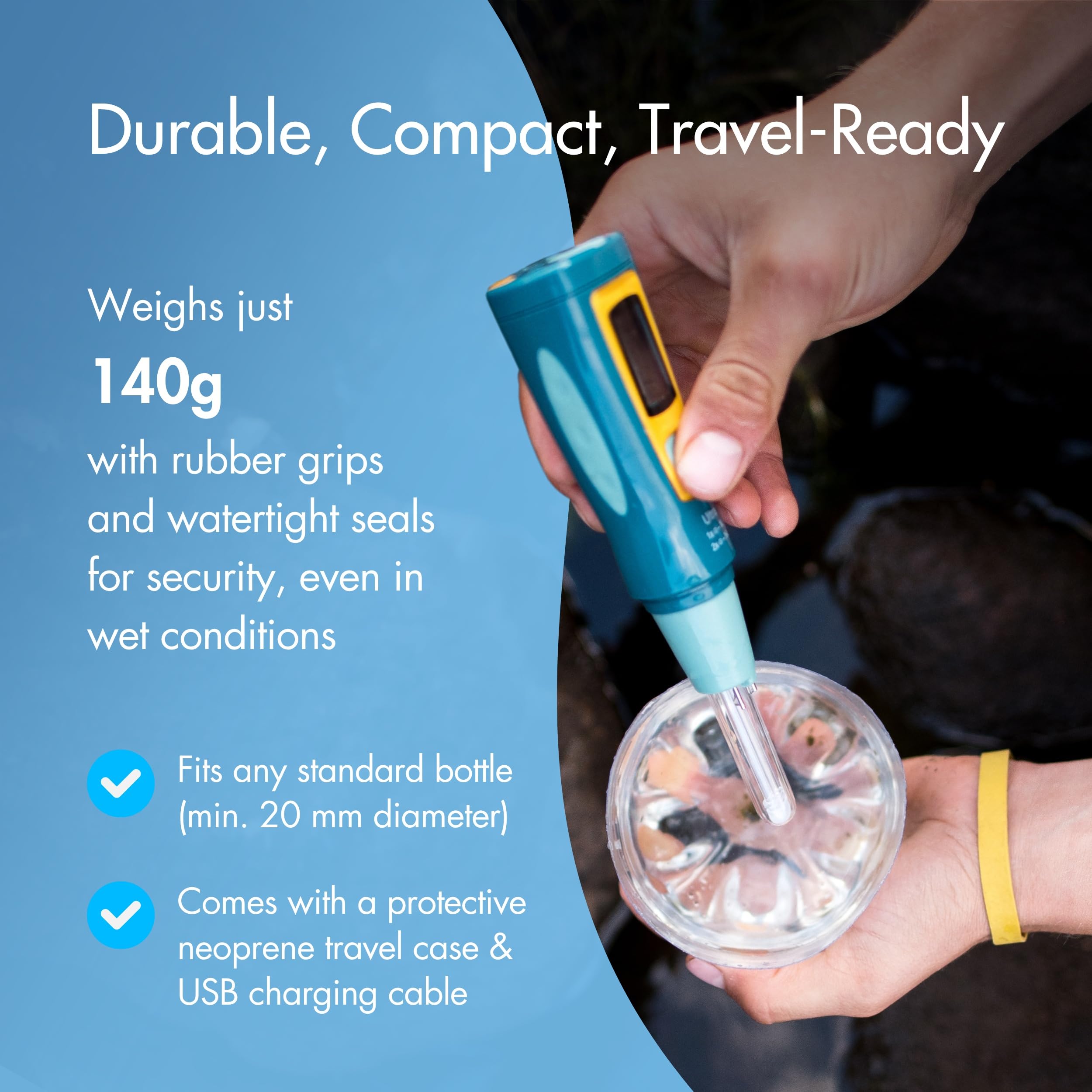 SteriPen Ultra fits standard bottles and cups securely