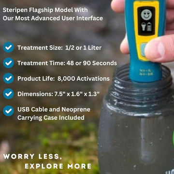Compact Steripen Ultra packaging with carrying case