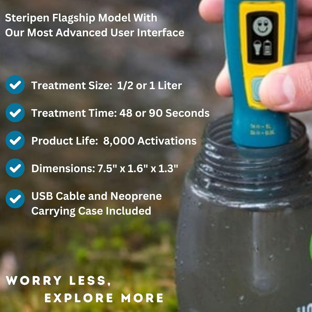 Compact Steripen Ultra packaging with carrying case