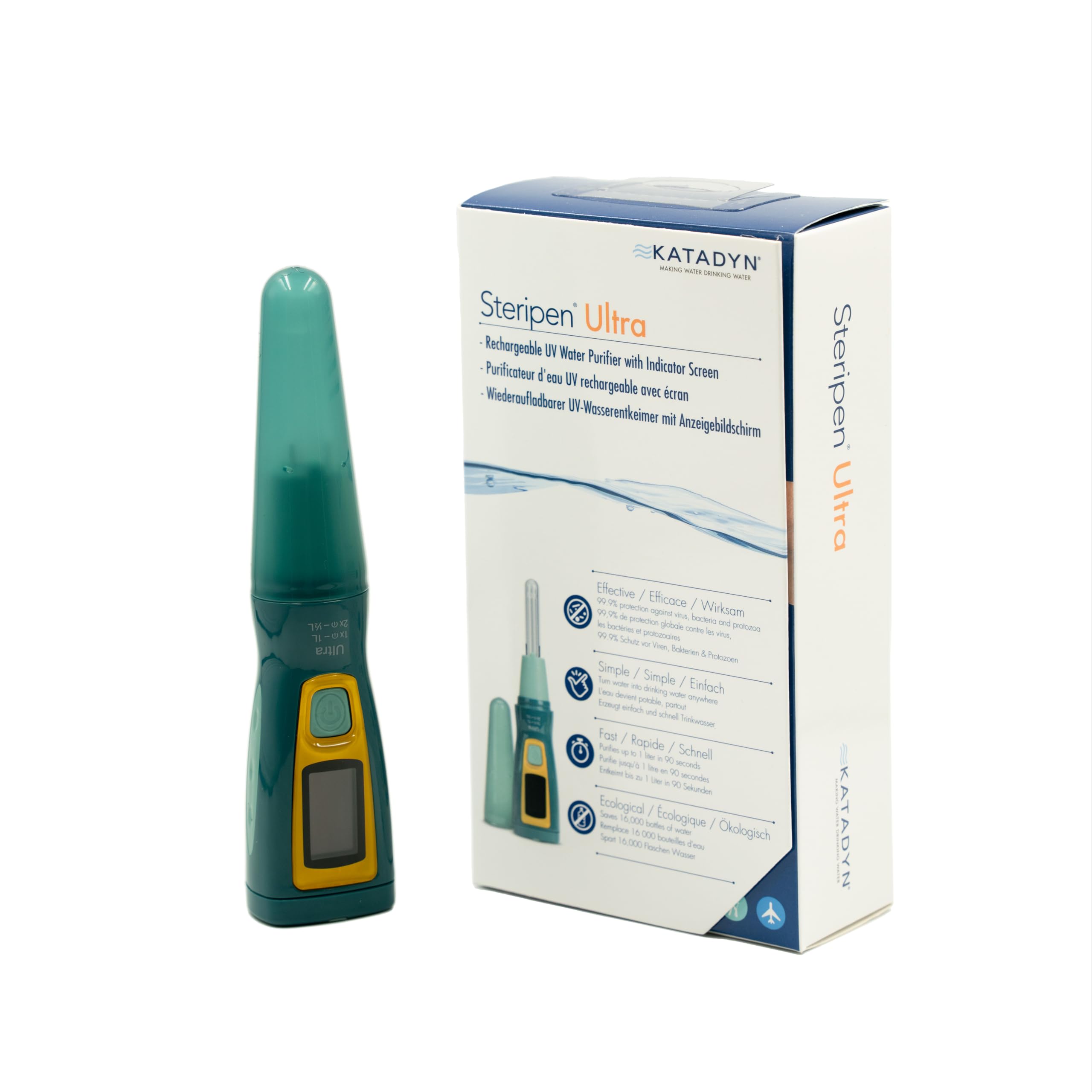SteriPen Ultra UV purifier in action on the trail for quick hydration