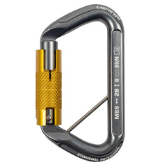 Sterling Safe D Autolock carabiner eye-pin removal enables sewn-eye rope attachment.