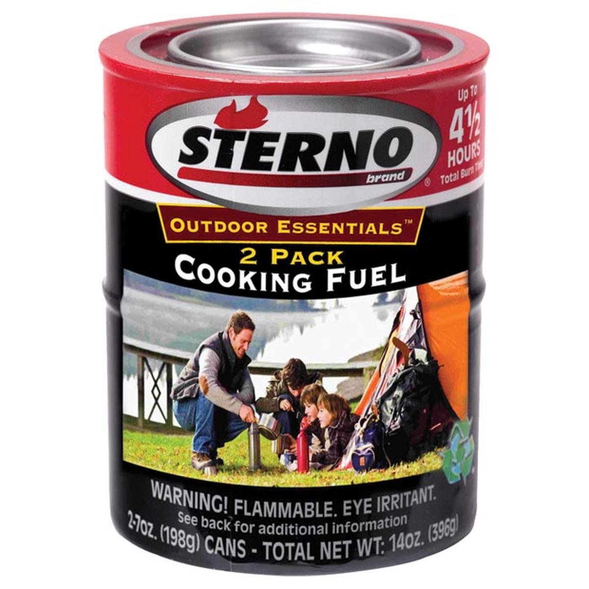 Sterno 7-ounce outdoor cooking fuel two-pack providing clean heat for outdoor events