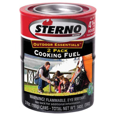 Sterno 7-ounce outdoor cooking fuel two-pack providing clean heat for outdoor events