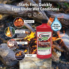 Sterno Fire Starter Gel outdoors lights a cozy campfire quickly.