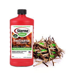 Sterno Fire Starter Gel used indoors for a safer, cleaner burn.