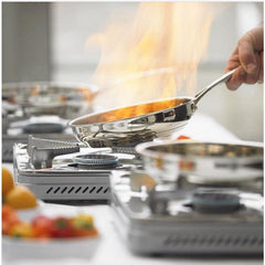 Sterno butane stove in compact design for travel