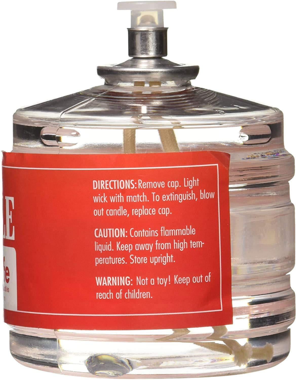 Sterno emergency candle with plastic storage cap prevents spills and mess