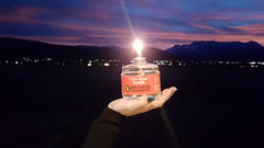 Sterno long-burning candles arranged for camping and home blackout readiness.