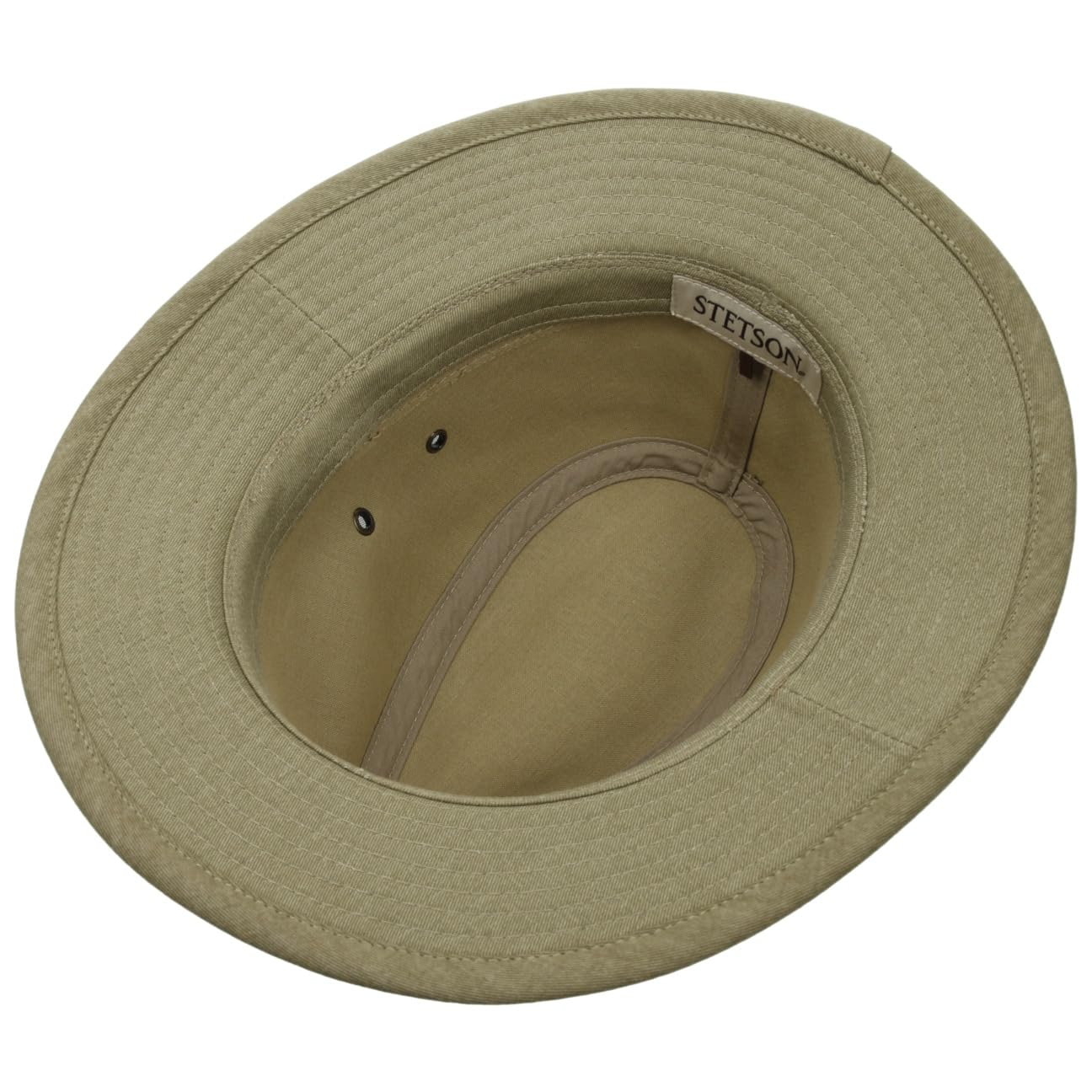 Stetson leather hatband emblem detail emphasizing premium craftsmanship