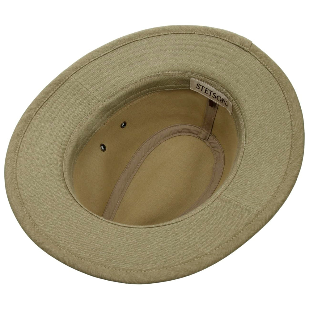Stetson leather hatband emblem detail emphasizing premium craftsmanship