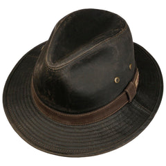 Stetson Sri Lanka Traveller hat back view highlighting decorative band and ventilation.