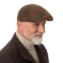 Stetson Texas Edgemont Flat Cap wool-cashmere blend close-up shows texture