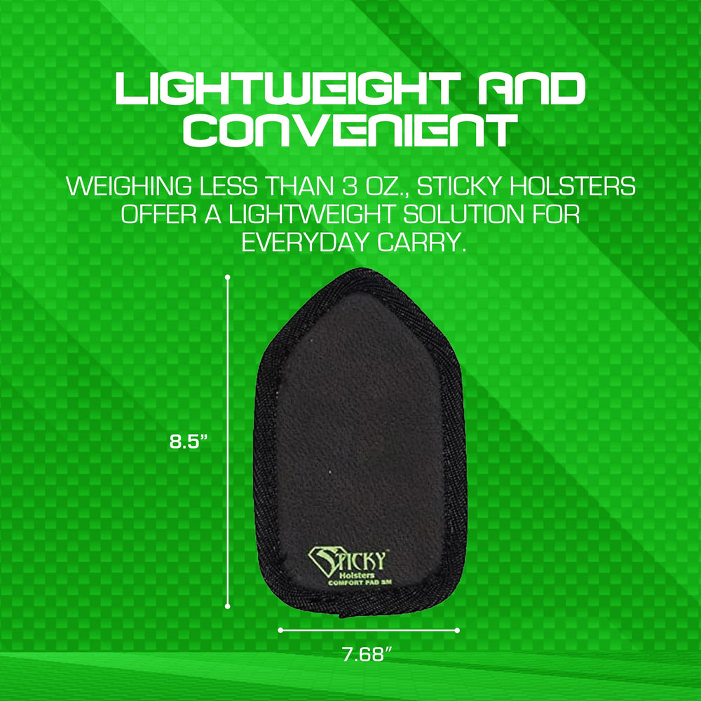 Sticky Holsters Comfort Pads attached to a Kydex holster