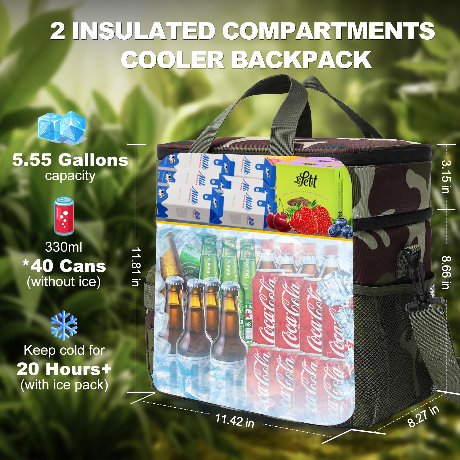 Stillithou backpack cooler open-top shows large interior for up to 36 cans.