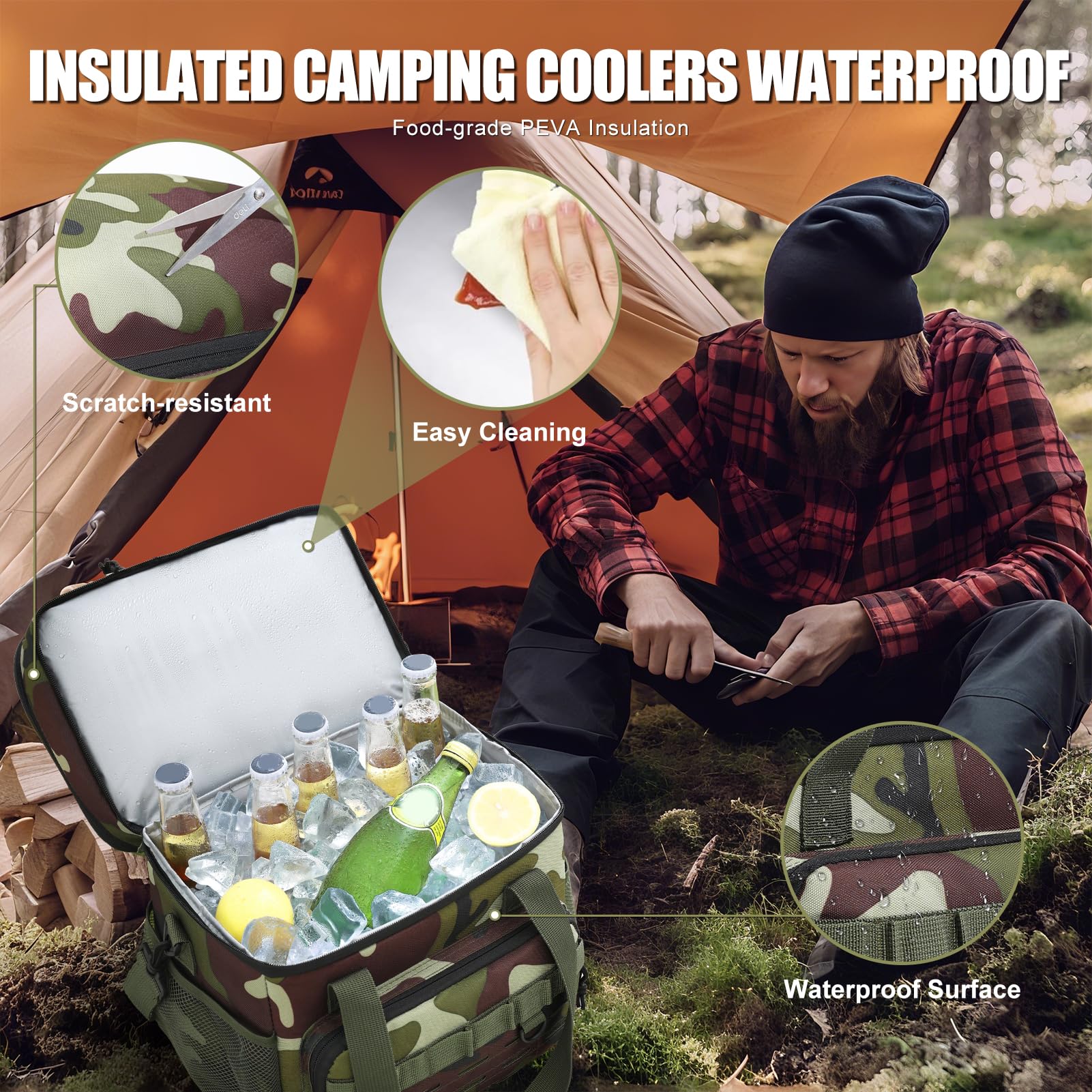Stillithou backpack cooler waterproof fabric supports outdoor durability.