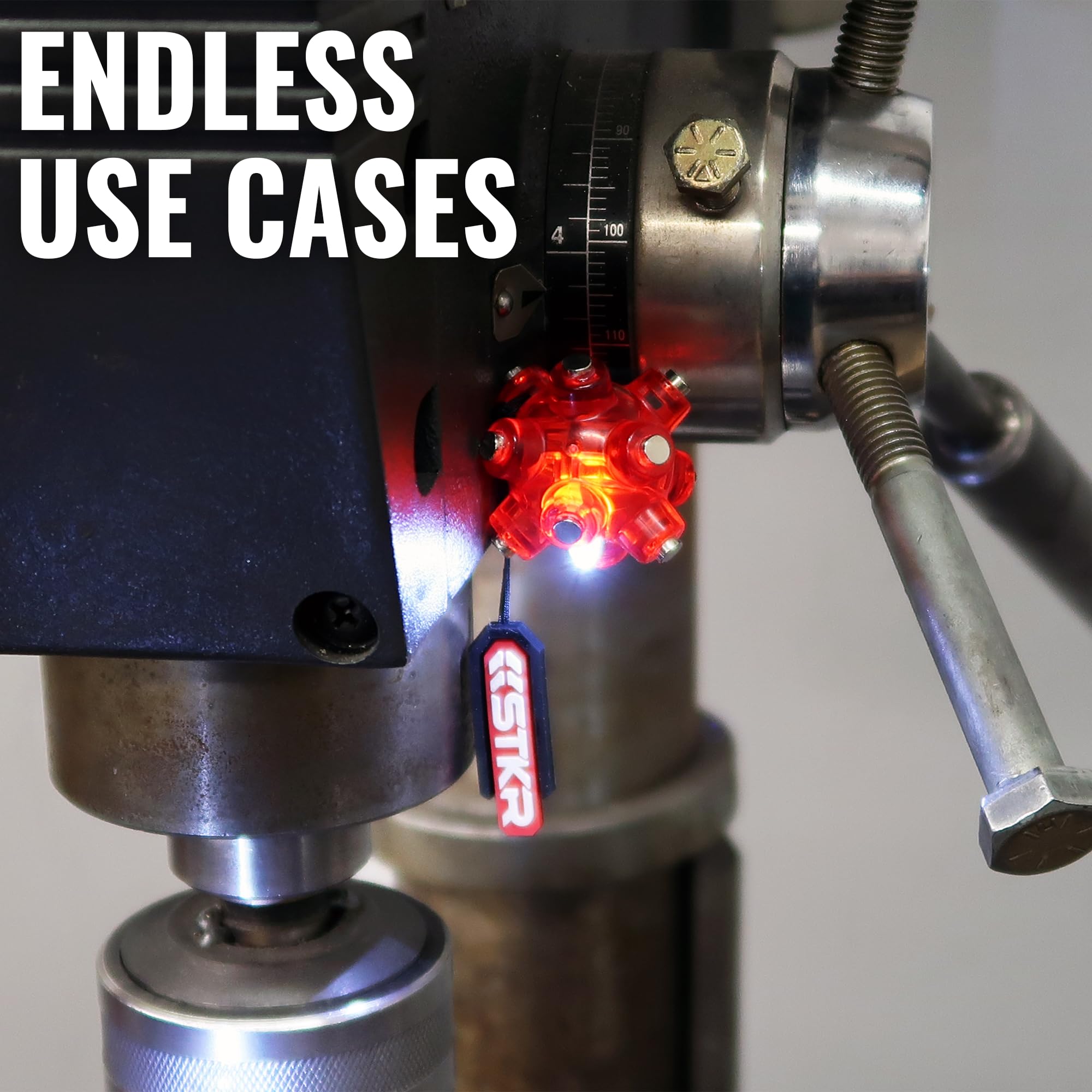 STKR Concepts Magnetic Light Mine features 12 neodymium magnets for versatile positioning.