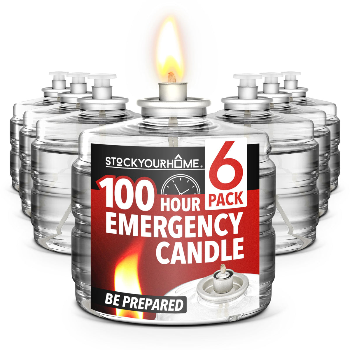 Stock Your Home 100 hour candle pack in use for reliable camping light and warmth