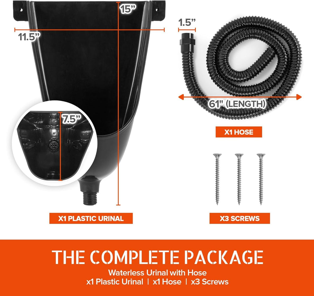 Stock Your Home waterless urinal with hose attachment for waste routing