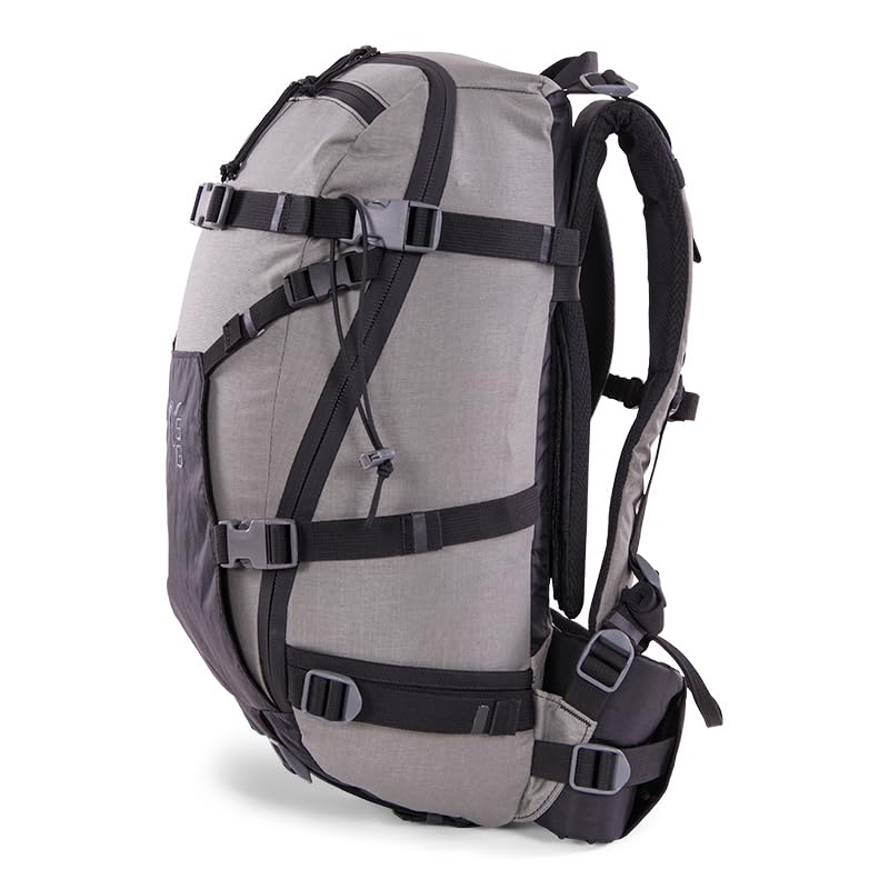 Stone Glacier Avail 2200 foliage bag shows external compression panel for quick storage.