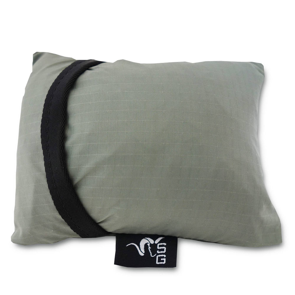 Stone Glacier Rain Cover Foliage Medium attaches to waist belt for quick access.