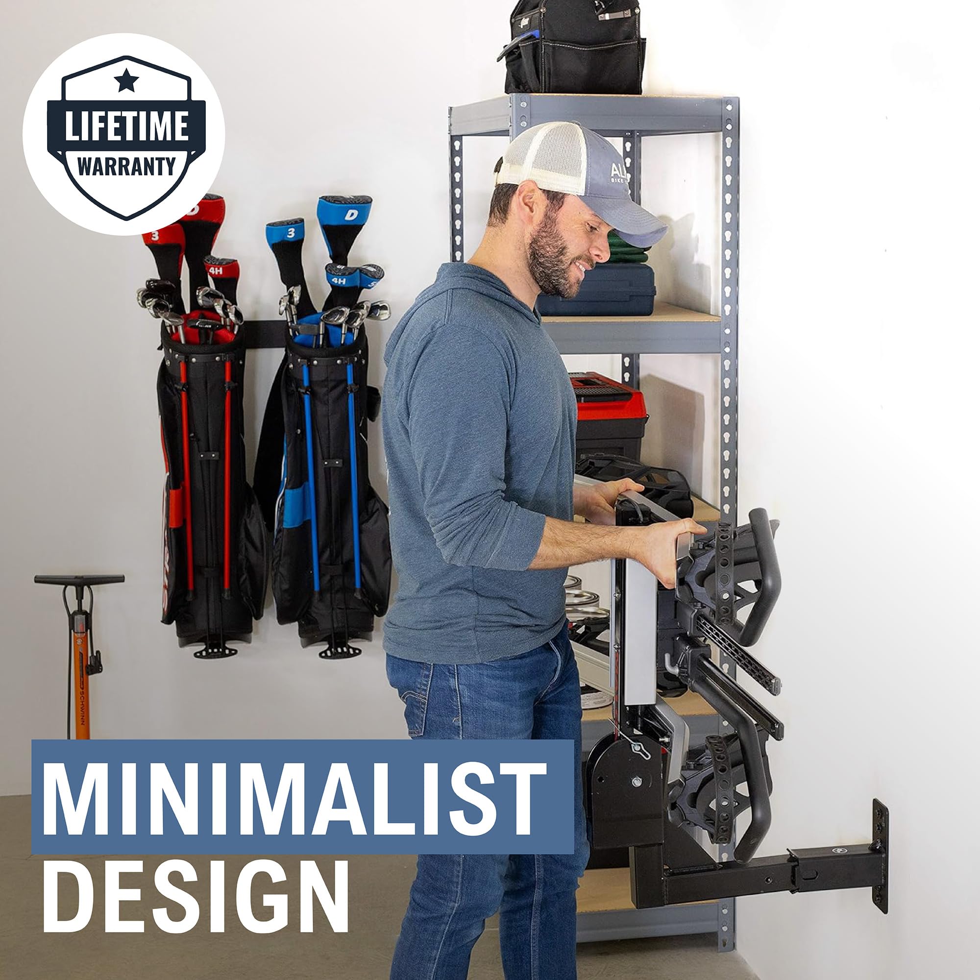 StoreYourBoard hitch wall mount shows rugged industrial steel build.