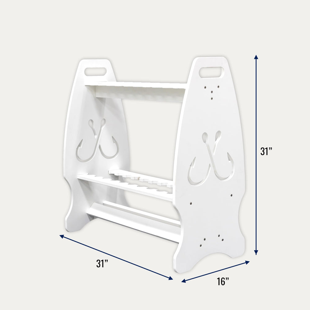 StoreYourBoard Marlin rack assembled view highlights sturdy Versatex construction and maintenance-free durability.