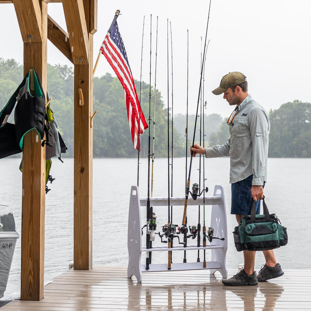 Tangle-free upright rod storage on the Marlin Rack