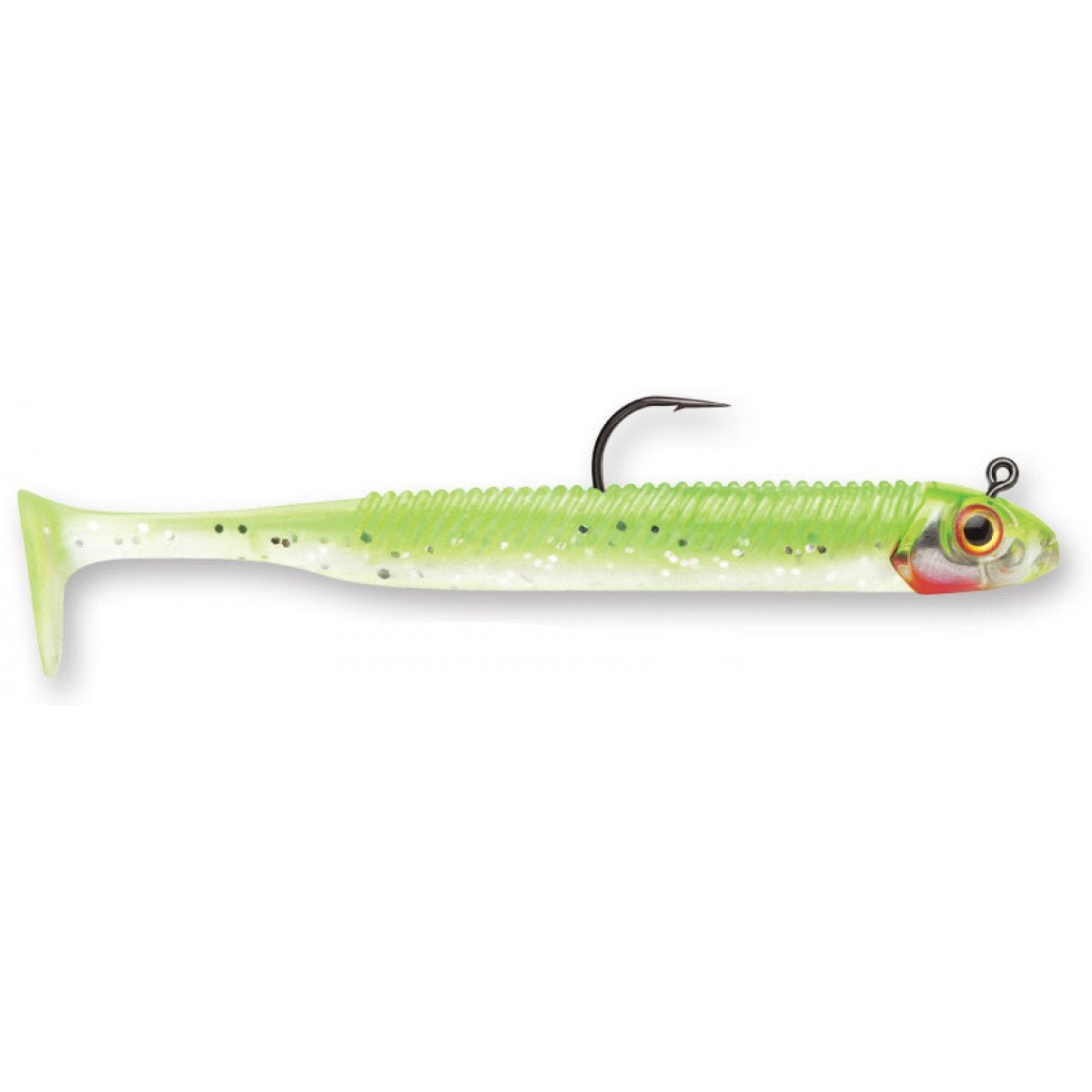 Storm 360GT Minnow Chartreuse Ice rigged lure with extra bodies for field tuning