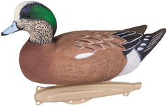 Storm Front 2 series floating Wigeon decoys on water