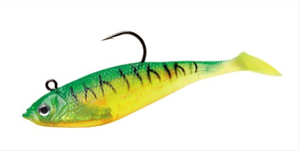 Storm WildEye Swim Shad 04 Fire Tiger lure with lifelike motion for bass and pike