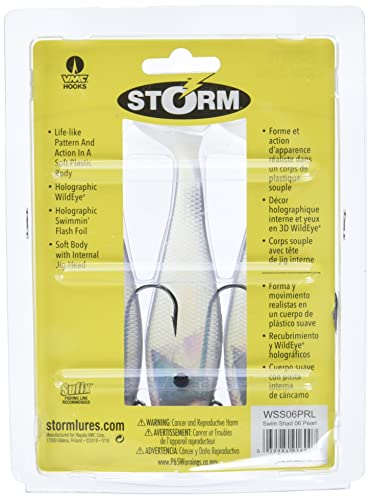 MICHELIN Storm WildEye Swim Shad 06 Pearl holographic foil finish sparkles in water