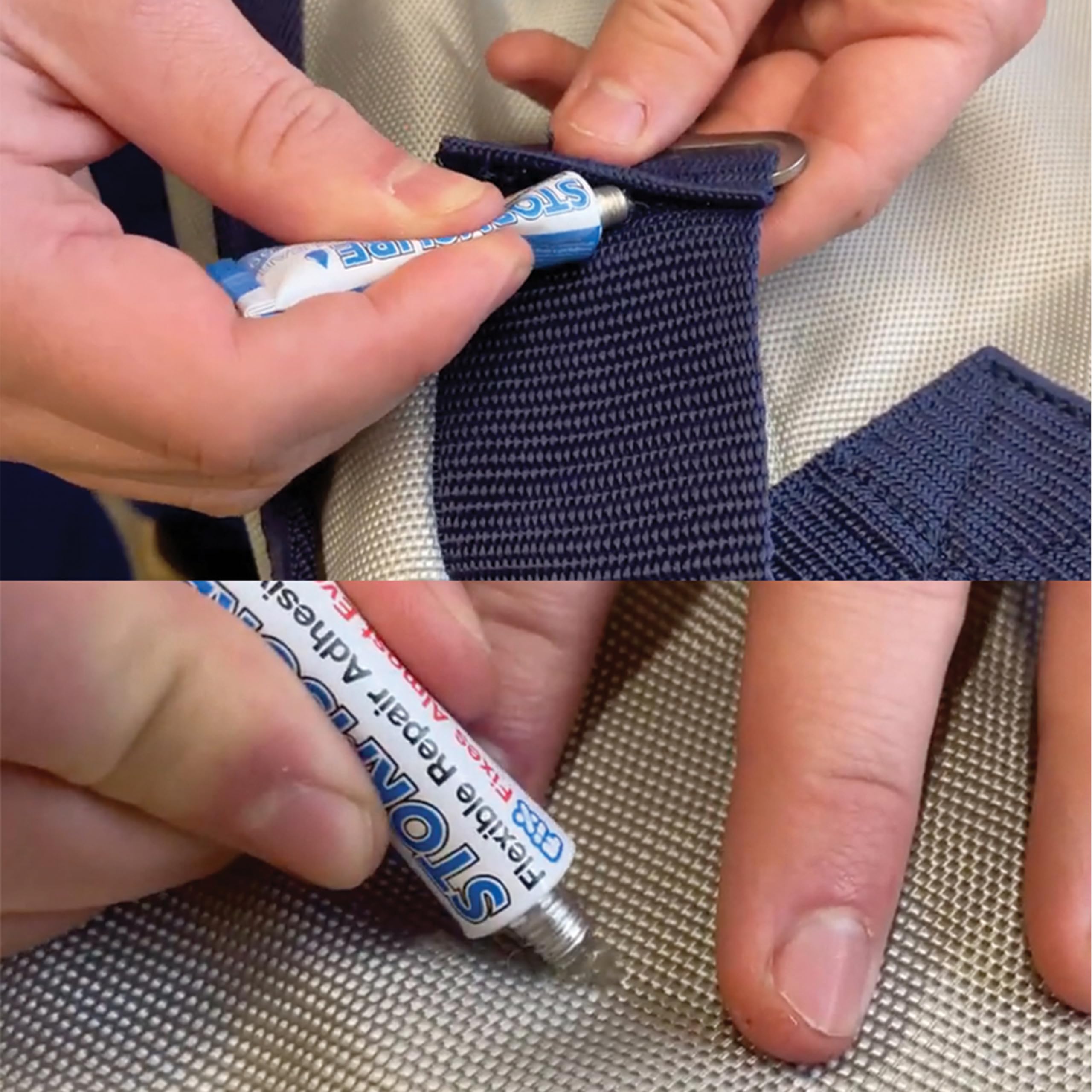 Stormsure fishing gear repair glue for waders, jackets, and tackle boxes.