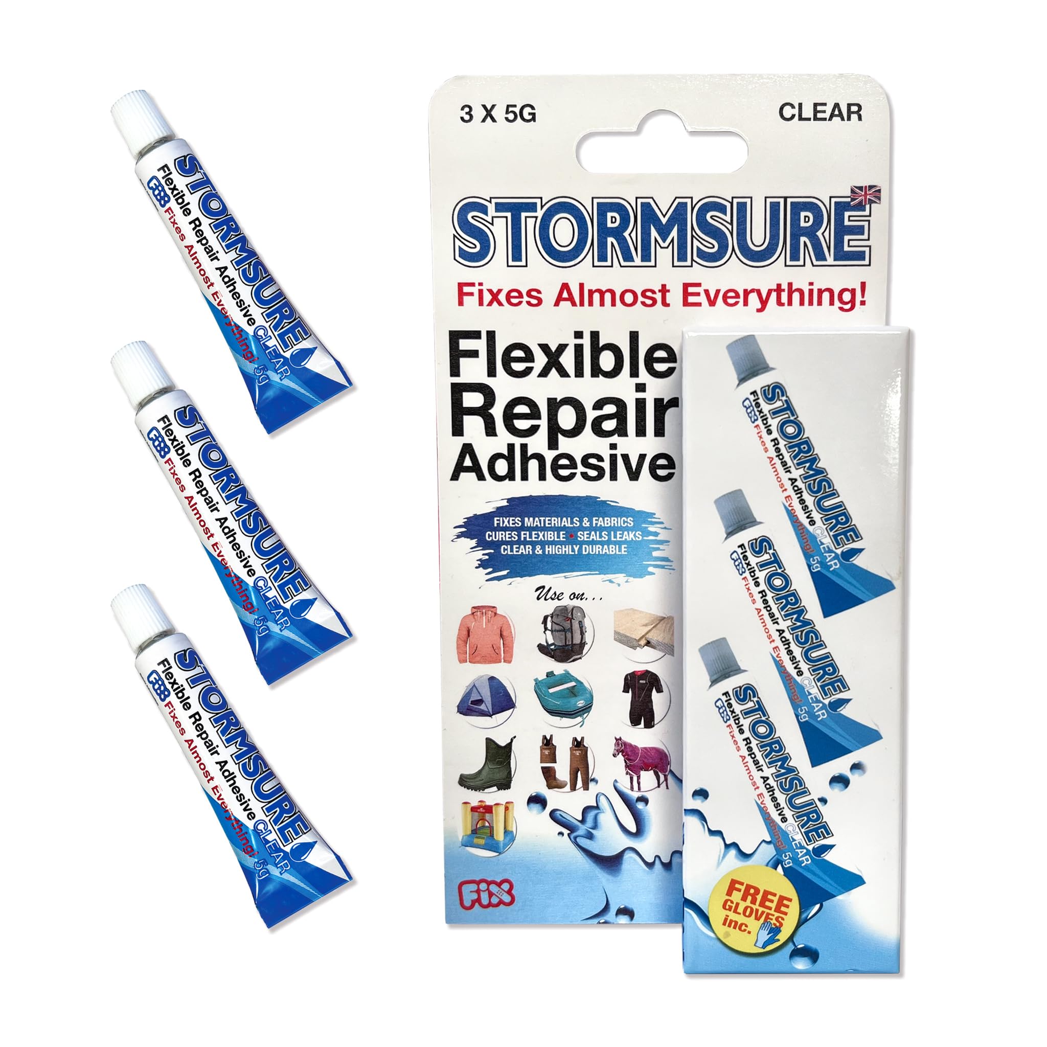 Stormsure packaging shows 3 tubes ready for multiple fixes.